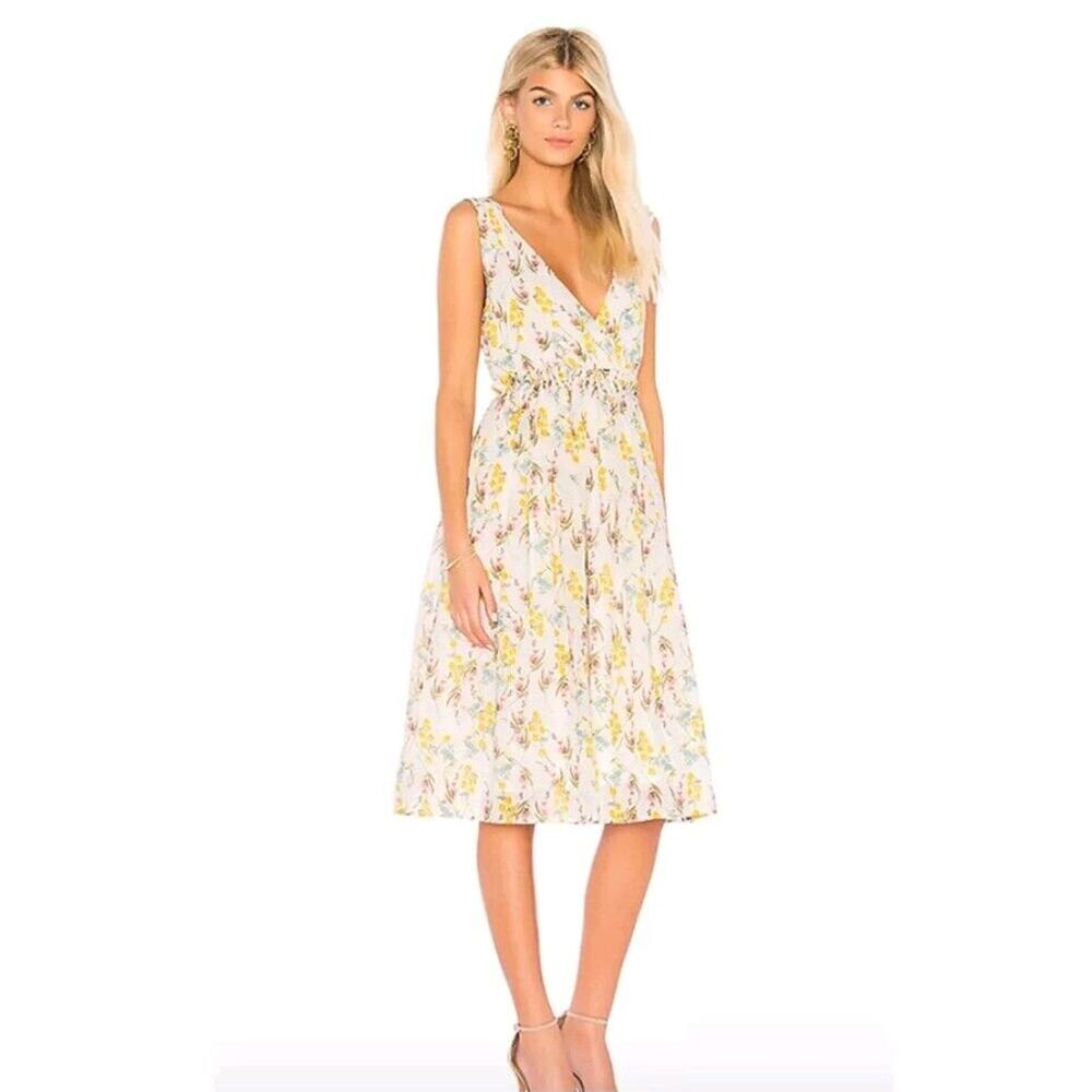 Line + Dot Revolve Fleur Floral Midi Dress Size M